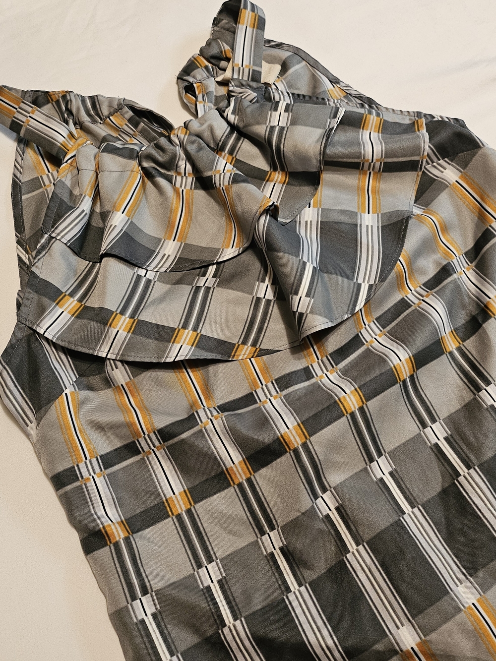 Banana Republic Factory Plaid Colorblock Feminine Ruffle Halter Cami Size XSP - Picture 3 of 7